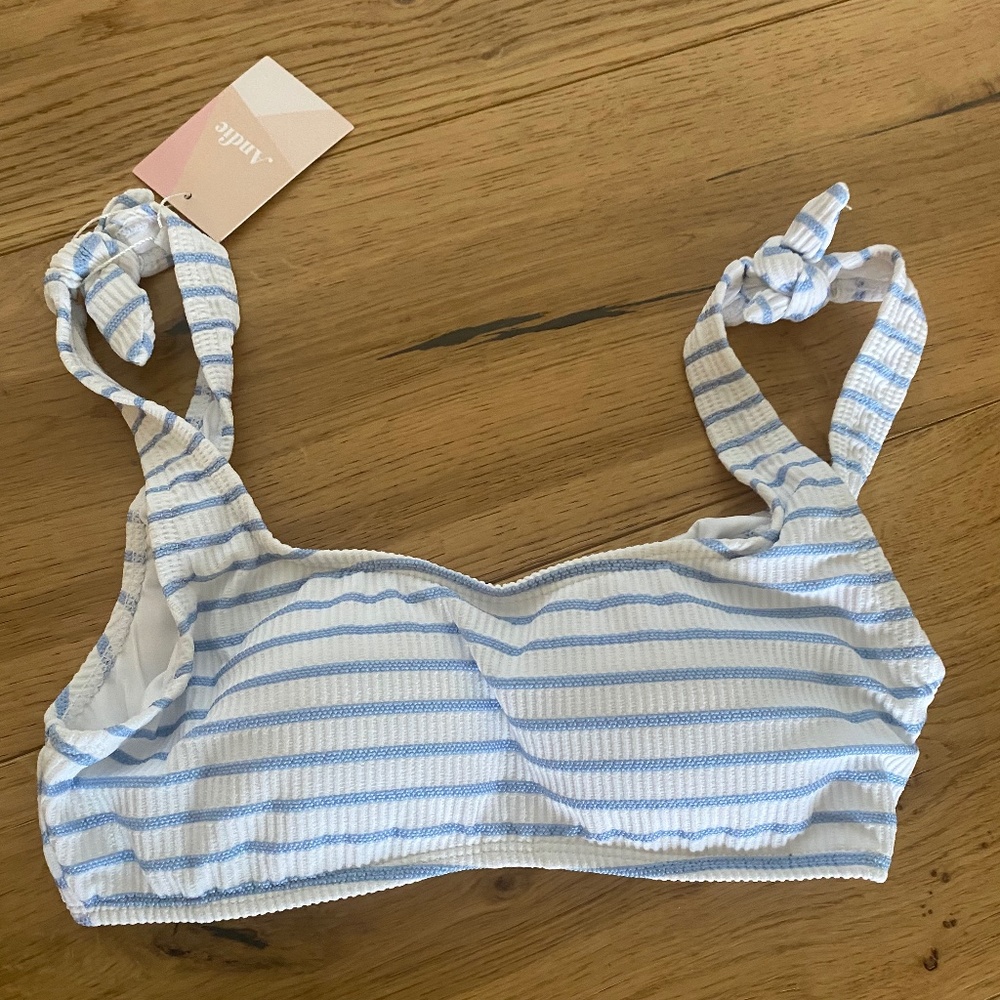 Andie blue and white bikini (small), never worn